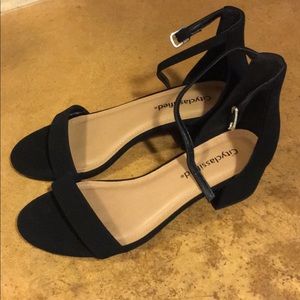 New, black chunky dress shoes